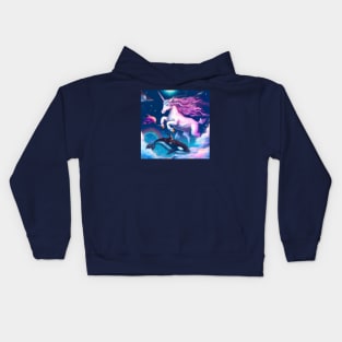 Unicorn with Sea Creatures Kids Hoodie